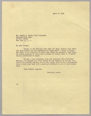 [Letter from I. H. Kempner to George C. Scott, April 8, 1954]