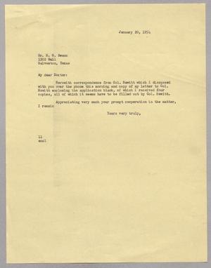 [Letter from I. H. Kempner to Dr. H. G. Swann, January 20, 1954]
