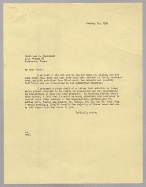 [Letter from I. H. Kempner to Rabbi Leo J. Stillpass, January 14, 1954]