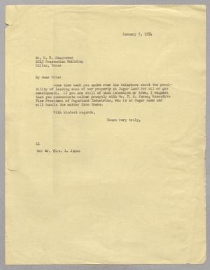 [Letter from I. H. Kempner to O. R. Seagraves, January 7, 1954]