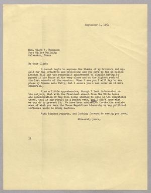 [Letter from I. H. Kempner to Clark W. Thompson, September 1, 1954]