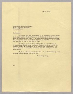 Primary view of object titled '[Letter from I. H. Kempner to Texas Gulf Producing Company, May 1, 1954]'.