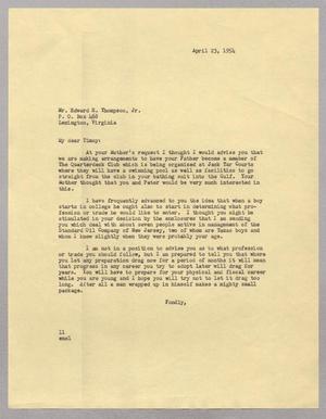[Letter from I. H. Kempner to Mr. Edward R. Thompson, April 23, 1954]