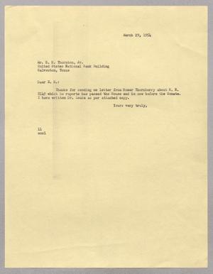 [Letter From Isaac Herbert Kempner to E. H. Thornton, Jr., March 29, 1954]
