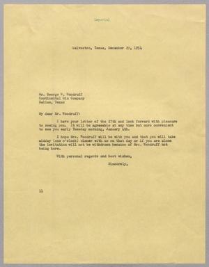 [Letter from I. H. Kempner to George W. Woodruff, December 29, 1954]