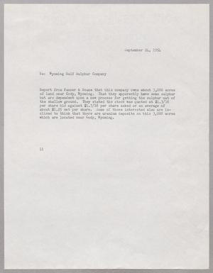 [Letter from I. H. Kempner, September 24, 1954]