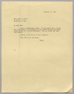 [Letter from I. H. Kempner to Mrs. David F. Weston, September 16, 1954]