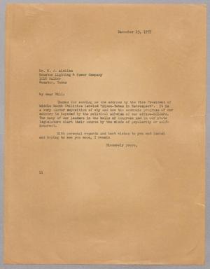 [Letter from I. H. Kempner to W. J. Aicklen, December 23, 1955]