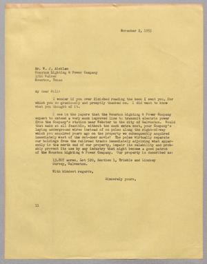 [Letter from Isaac H. Kempner to W. J. Aicklen, November 2, 1955]