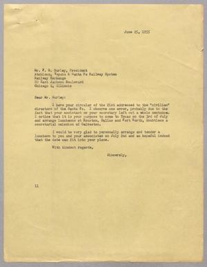 [Letter from I. H. Kempner to F. G. Gurley, June 25, 1955]
