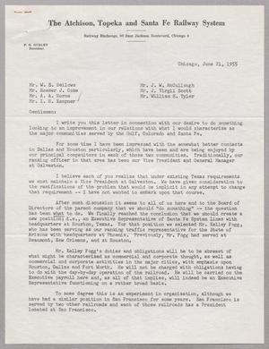 [Letter from F. G. Gurley to I. H. Kempner and Others, June 21, 1955]