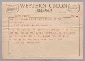 [Telegram from R. Wright Armstrong to Isaac H. Kempner, March 16, 1955]
