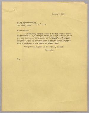 [Letter from Isaac H. Kempner to R. Wright Armstrong, January 8, 1955]