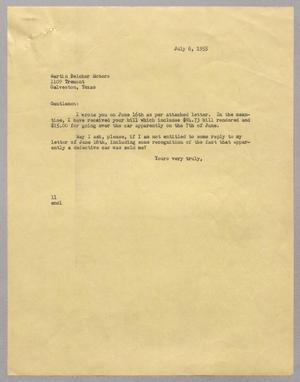 [Letter from Isaac H. Kempner to Martin Belcher Motors, July 6, 1955]