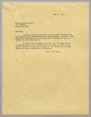 [Letter from Isaac H. Kempner to Martin Belcher Motors, June 16, 1955]