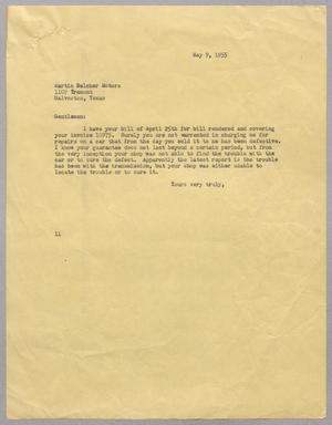 [Letter from Isaac H. Kempner to Martin Belcher Motors, May 9, 1955]