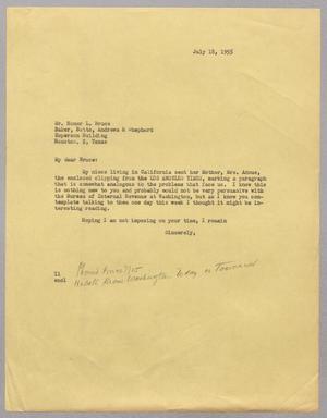 [Letter from I. H. Kempner to Homer L. Bruce, July 18, 1955]