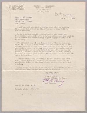 [Letter from N. M. Williams to L. M. Barry, July 12, 1955]