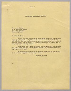 [Letter from I. H. Kempner to J. G. Blaffer, July 12, 1955]
