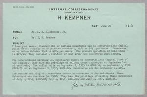 [Letter from A. H. Blackshear Jr. to I. H. Kempner, June 20, 1955]