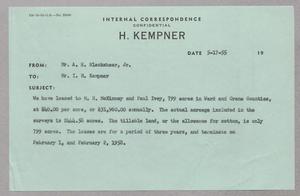 [Letter from A. H. Blackshear Jr. to I. H. Kempner, May 17, 1955]