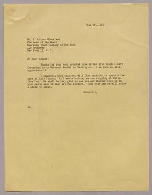 [Letter from I. H. Kempner to J. Luther Cleveland, July 26, 1955]