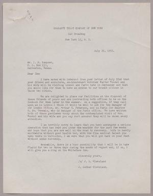 [Letter from J. Luther Cleveland to I. H. Kempner, July 25, 1955]