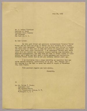 [Letter from Isaac H. Kempner to J. Luther Cleveland, July 22, 1955]