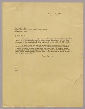 [Letter from I. H. Kempner to Paul Cowley, February 24, 1955]