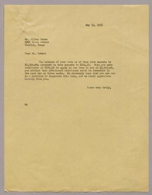 [Letter from A. H. Blackshear, Jr. to Mr. Wilton Cohen, May 13, 1955]