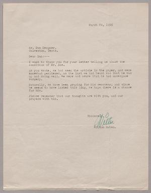 Primary view of object titled '[Letter from Wilton Cohen to Daniel Kempner, March 24, 1955]'.