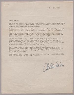 [Letter from Wilton Cohen to R. Lee Kempner, February 16, 1955]