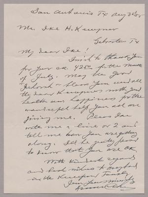 [Letter from Herman Cohen to I. H. Kempner, August 3, 1955]