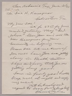 [Letter from Herman Cohen to I. H. Kempner, June 3, 1955]