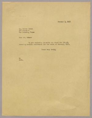 [Letter from A. H. Blackshear, Jr., to Herman Cohen, January 3, 1955]