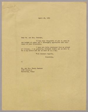 [Letter from I. H. Kempner to Mr. and Mrs. Deubner, April 26, 1955]