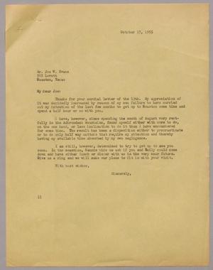 [Letter from I. H. Kempner to Mr. Joe W. Evans, October 17, 1955]