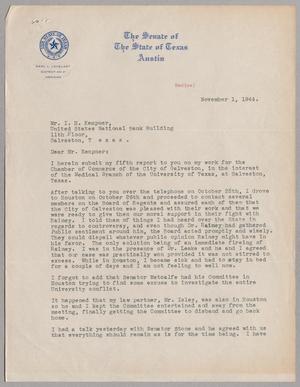[Letter from Karl L. Lovelady to Isaac H. Kempner, November 1, 1944]