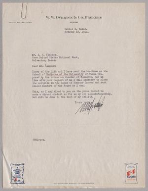 [Letter from W. W. Overton to I. H. Kempner, October 18, 1944]