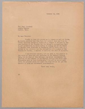 [Letter from Isaac H. Kempner to Karl Lovelady, October 16, 1944]