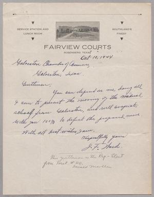 [Letter from J. F. Ward to Galveston Chamber of Commerce, October 10, 1944]
