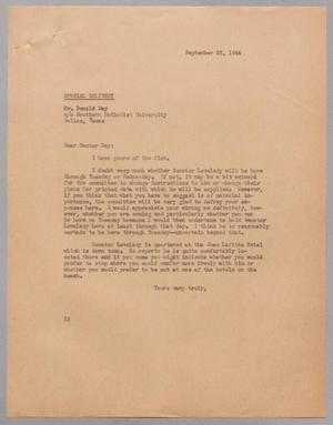 [Letter from I. H. Kempner to Donald Day, September 22, 1944]