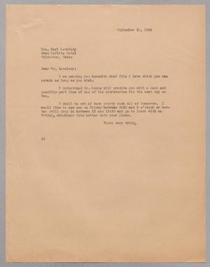 [Letter from I. H. Kempner to Karl Lovelady, September 20, 1944]