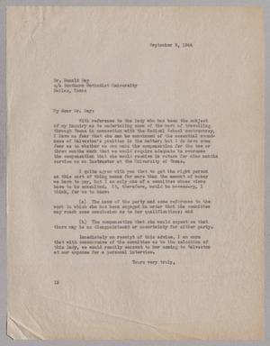 [Letter from I. H. Kempner to Donald Day, September 9, 1944]