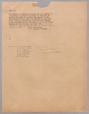 [Letter from I. H. Kempner to members of Chamber of Commerce, September 1944]