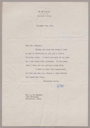 [Letter from Mose M. Feld to Isaac H. Kempner, December 28, 1955]