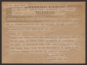 [Telegram from Ellsworth Arc to H. Kempner Regarding Work Meeting]