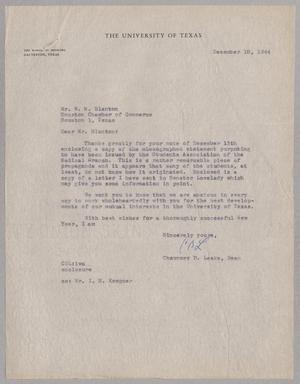Primary view of object titled '[Letter from Chauncey D. Leake to W. N. Blanton, December 18, 1944]'.