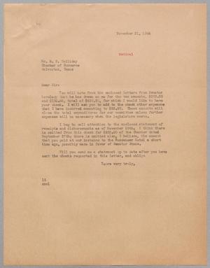 [Letter from Isaac H. Kempner to E. S. Holliday, November 21, 1944]