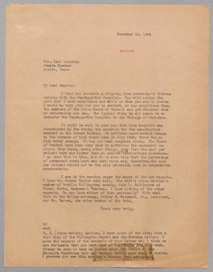 [Letter from I. H. Kempner to Karl Lovelady, November 15, 1944]